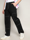 Campus Sutra Contrast Stitched Denim Jeans