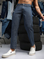 Campus Sutra Houndstooth Denim Jeans