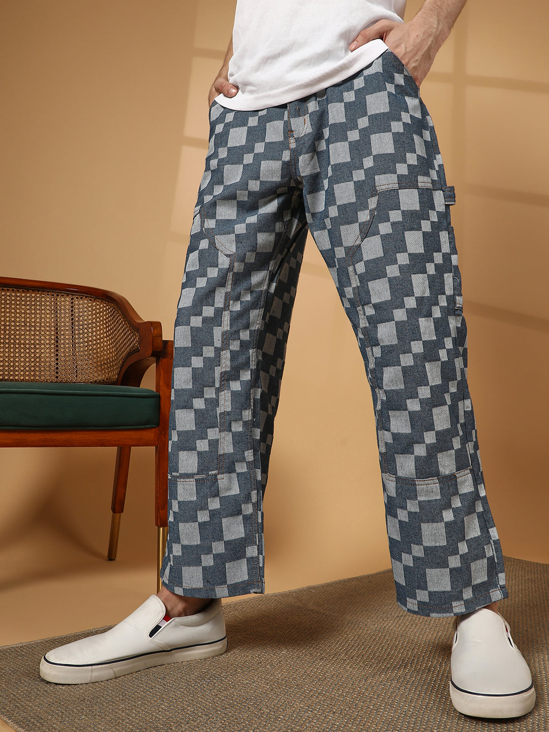 Campus Sutra Cubic Straight-Fit Denim Jeans