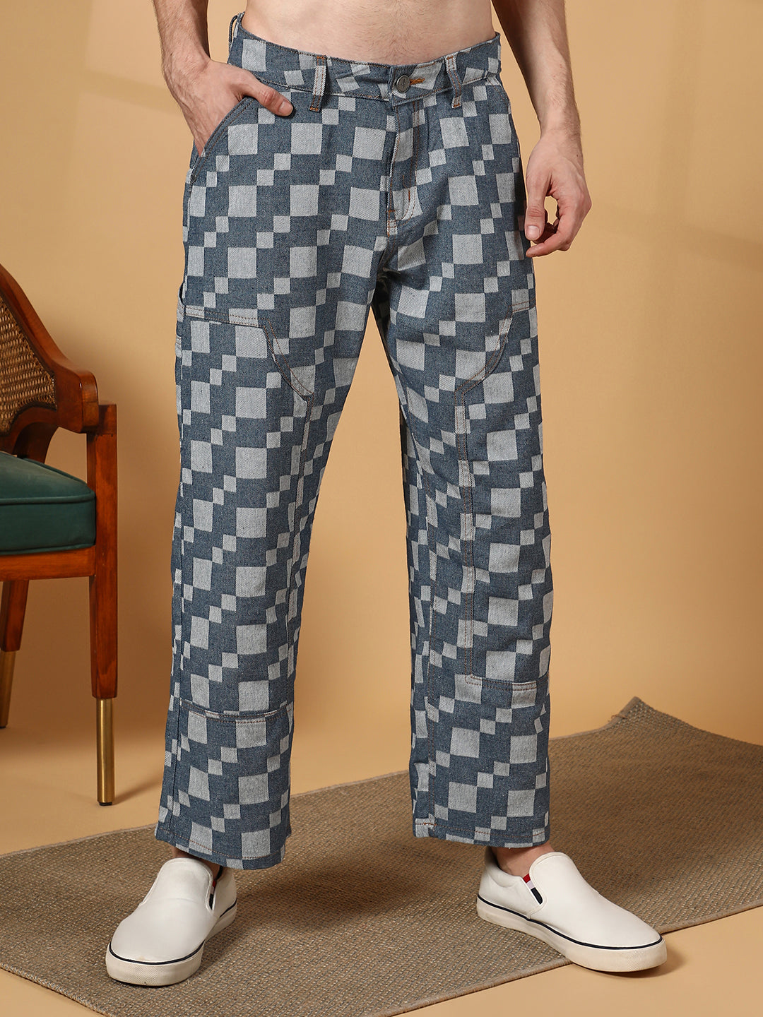 Campus Sutra Cubic Straight-Fit Denim Jeans