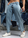 Campus Sutra Acid-Wash Straight-Fit Denim Jeans