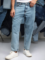 Campus Sutra Acid-Wash Straight-Fit Denim Jeans