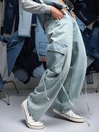 Campus Sutra Baggy Utility Denim Jeans