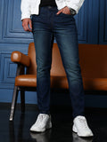 Campus Sutra Dark-Wash Slim Denim Jeans