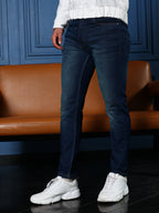 Campus Sutra Dark-Wash Slim Denim Jeans