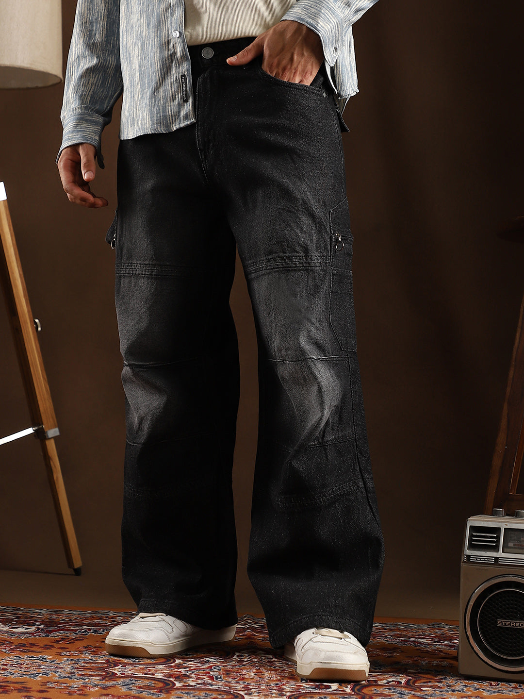 Campus Sutra Tinted Panelled Denim Jeans