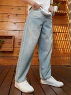 Campus Sutra Light-Wash Baggy Denim Jeans