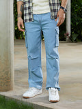 Campus Sutra Straight-Leg Parachute Denim Jeans