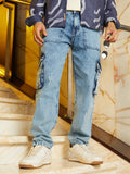 Campus Sutra Acid-Wash Carpenter Denim Jeans