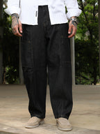 Campus Sutra Baggy Cargo Denim Jeans