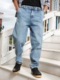 Campus Sutra Light-Wash Pleated Denim Jeans