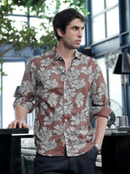 Campus Sutra Contrast-Sunflower Imprint Shirt