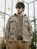 Campus Sutra Scratch-Jacquard Utility Shirt