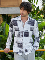 Campus Sutra Contrast-Fade Imprint Shirt