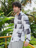 Campus Sutra Contrast-Fade Imprint Shirt