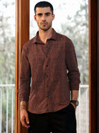 Campus Sutra Regular Fit Textured Casual Shirt