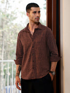 Campus Sutra Regular Fit Textured Casual Shirt
