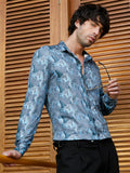 Campus Sutra Panel-Swirl Imprint Shirt
