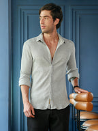 Campus Sutra Men's Slim Fit Ribbed Full Sleeve Casual Shirt