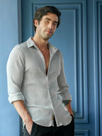Campus Sutra Men's Slim Fit Ribbed Full Sleeve Casual Shirt