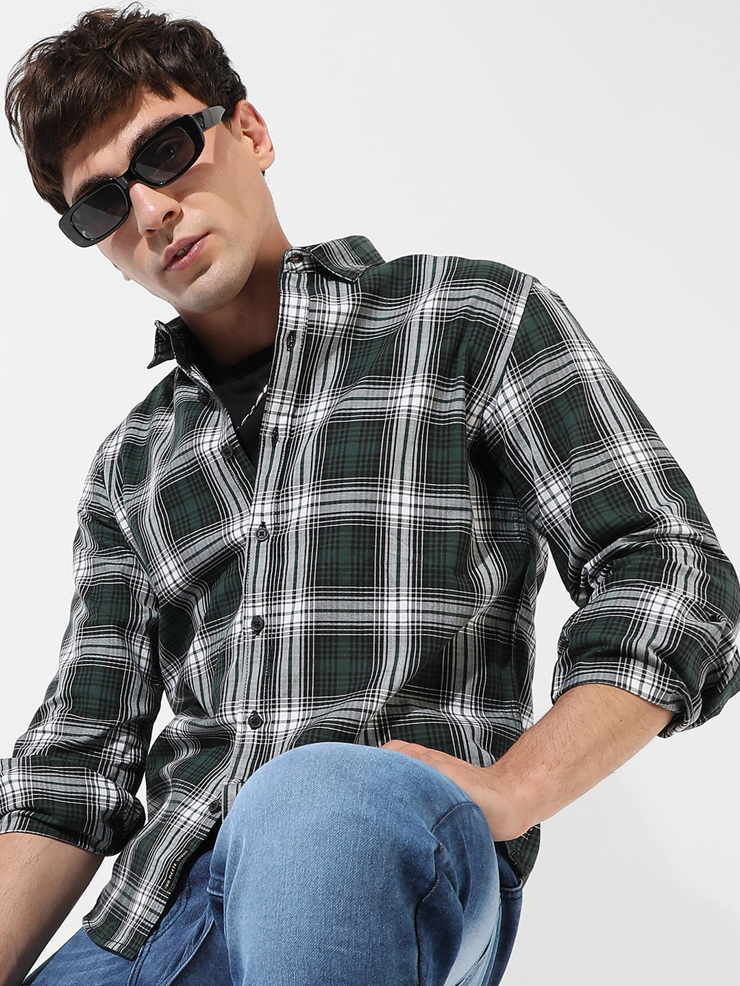 Campus Sutra Tartan Plaid Shirt