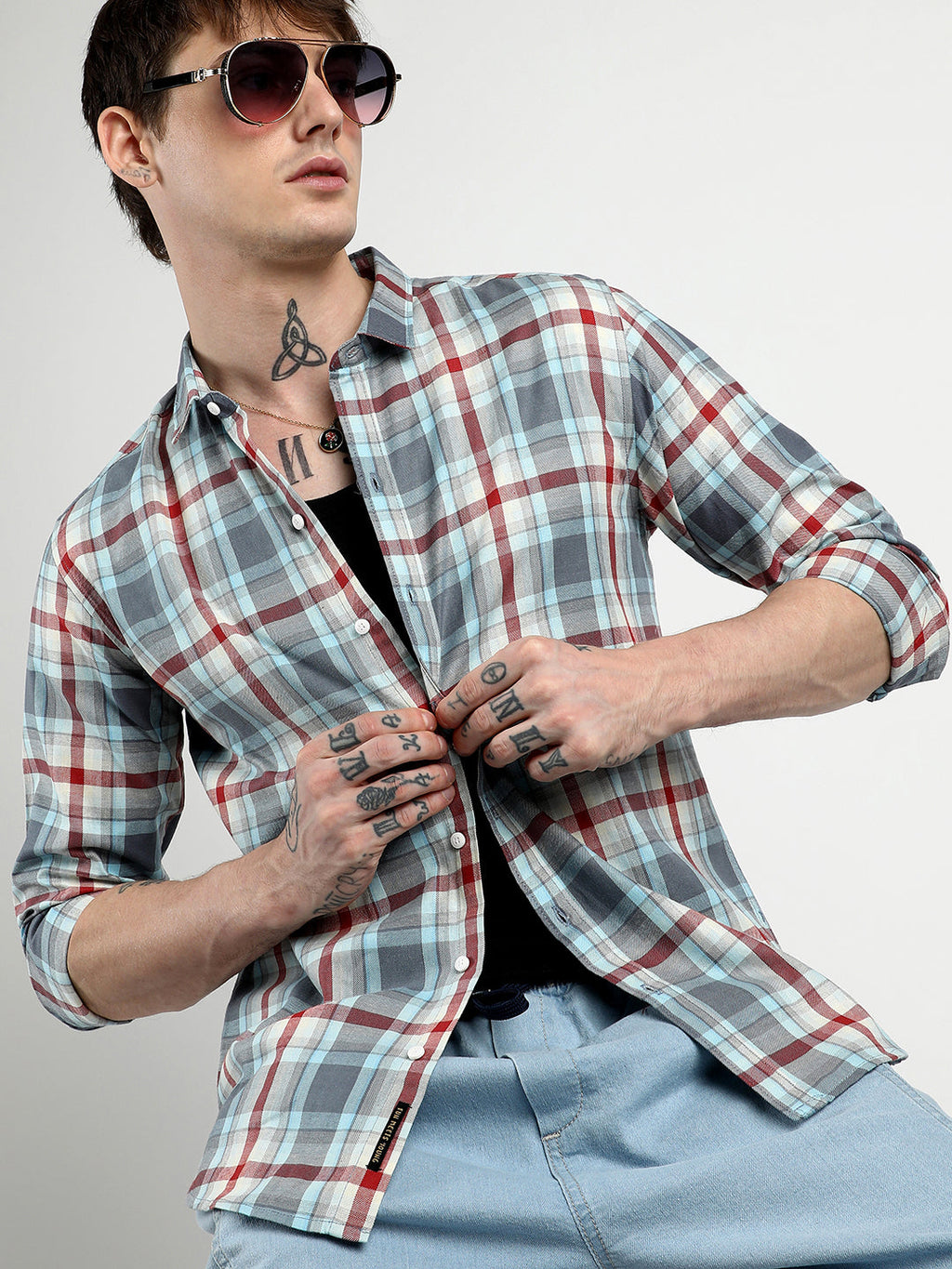 Campus Sutra Tartan Plaid Shirt