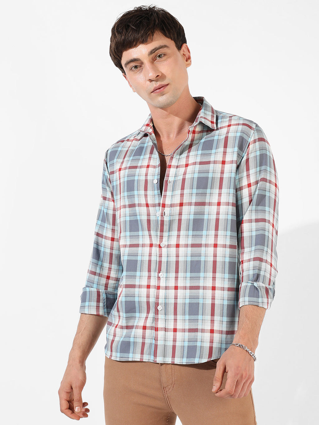 Campus Sutra Tartan Plaid Shirt