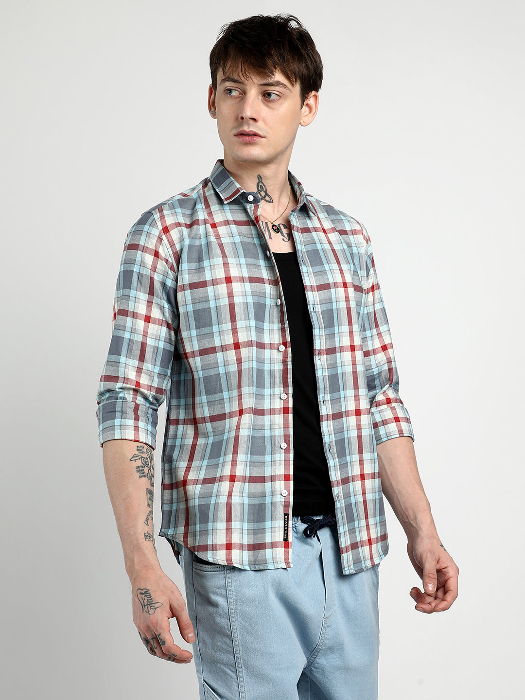 Campus Sutra Tartan Plaid Shirt