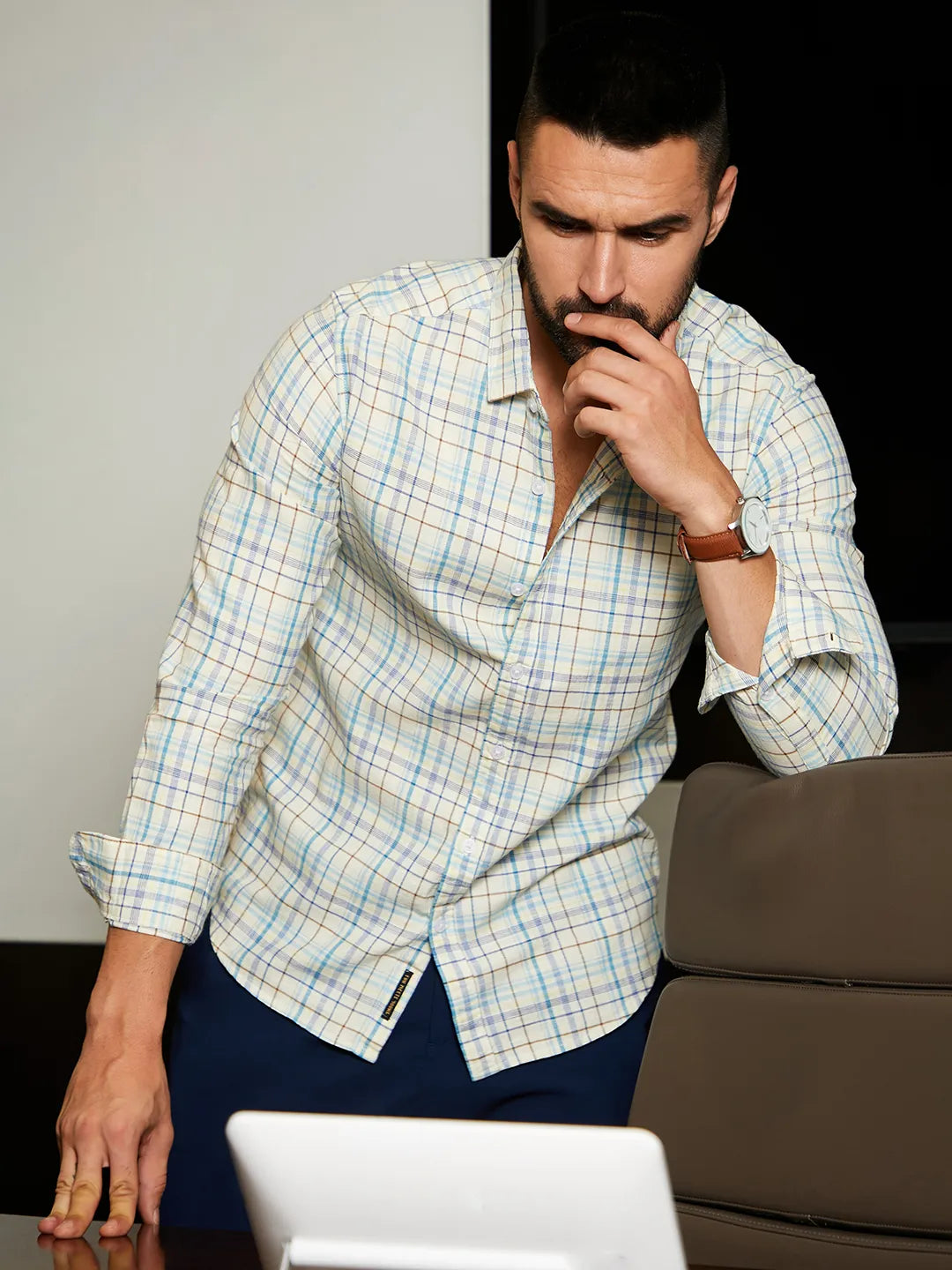 Campus Sutra Tartan Plaid Shirt