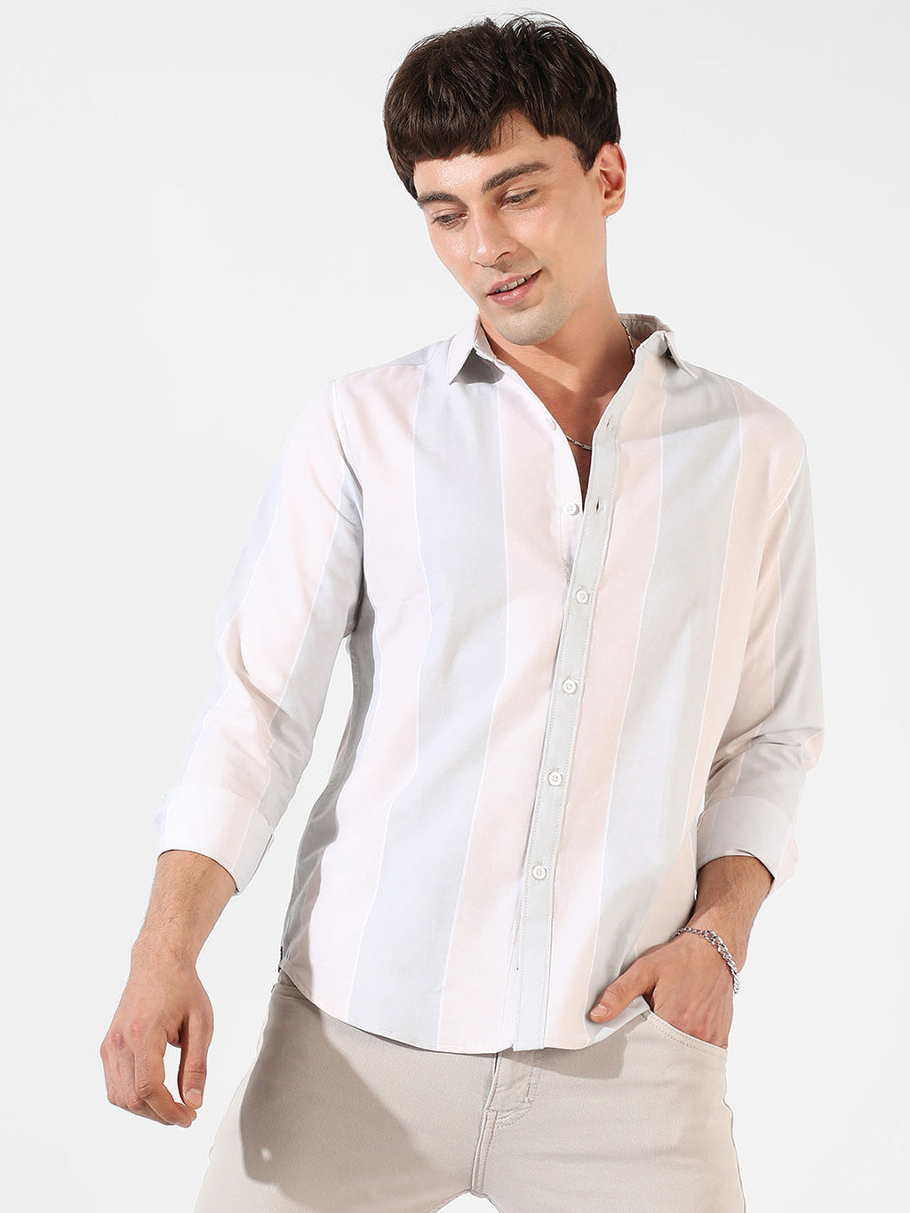 Campus Sutra Striped Casual Shirt