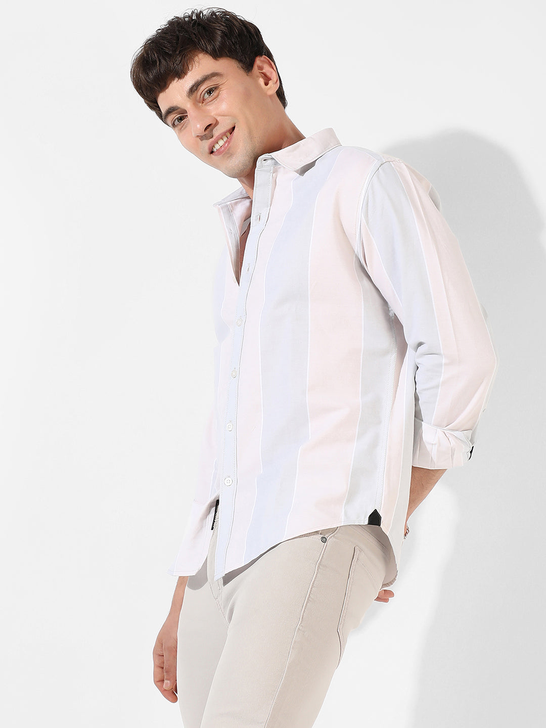 Campus Sutra Striped Casual Shirt
