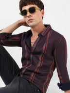 Campus Sutra Striped Casual Shirt