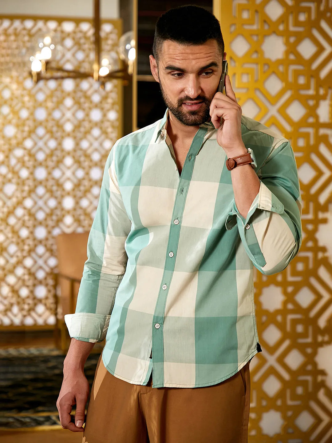 Campus Sutra Cotton Check Shirt