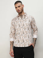 Campus Sutra Abstract Cotton Shirt