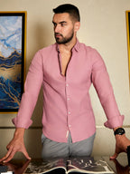 Campus Sutra Self-Design Striped Shirt