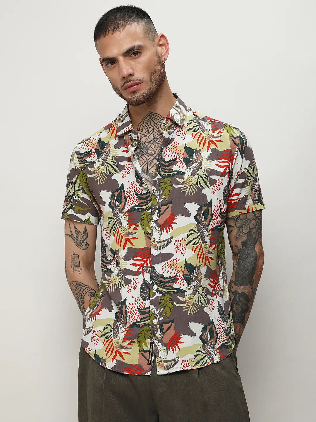 Campus Sutra Artistic Jungle Shirt