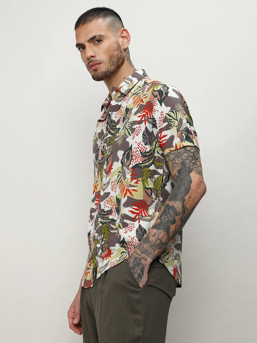 Campus Sutra Artistic Jungle Shirt
