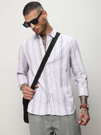 Campus Sutra Barcode Striped Shirt
