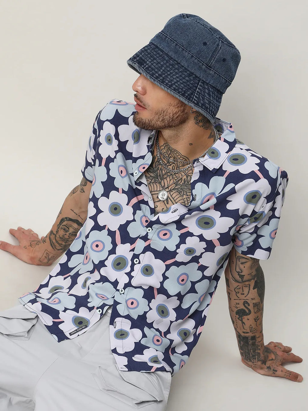 Campus Sutra Maxi Floral Block Shirt