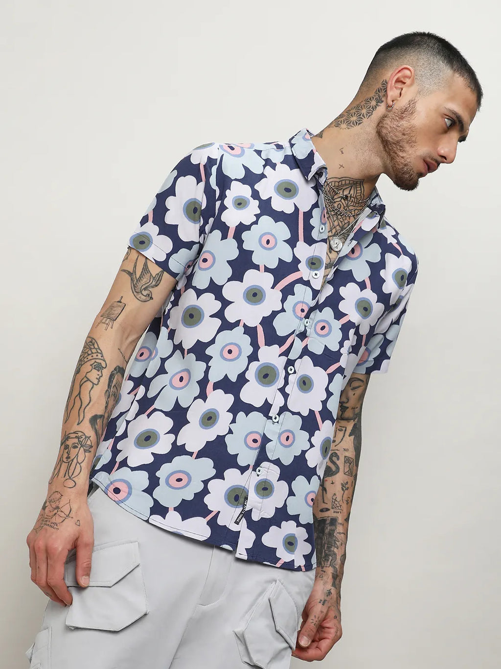 Campus Sutra Maxi Floral Block Shirt