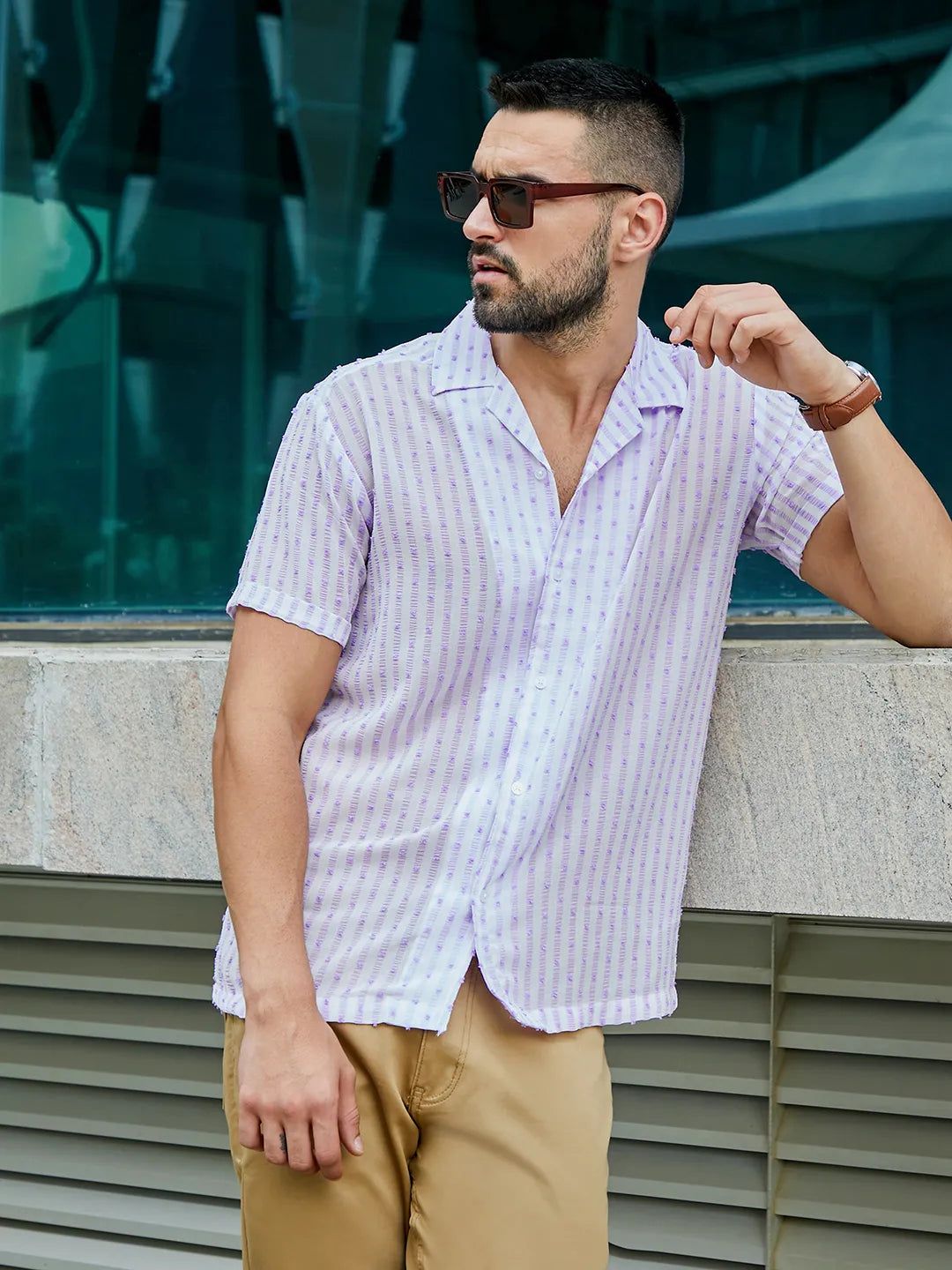 Campus Sutra Balanced Striped Shirt