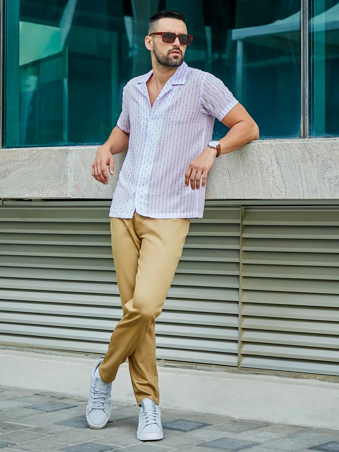 Campus Sutra Balanced Striped Shirt