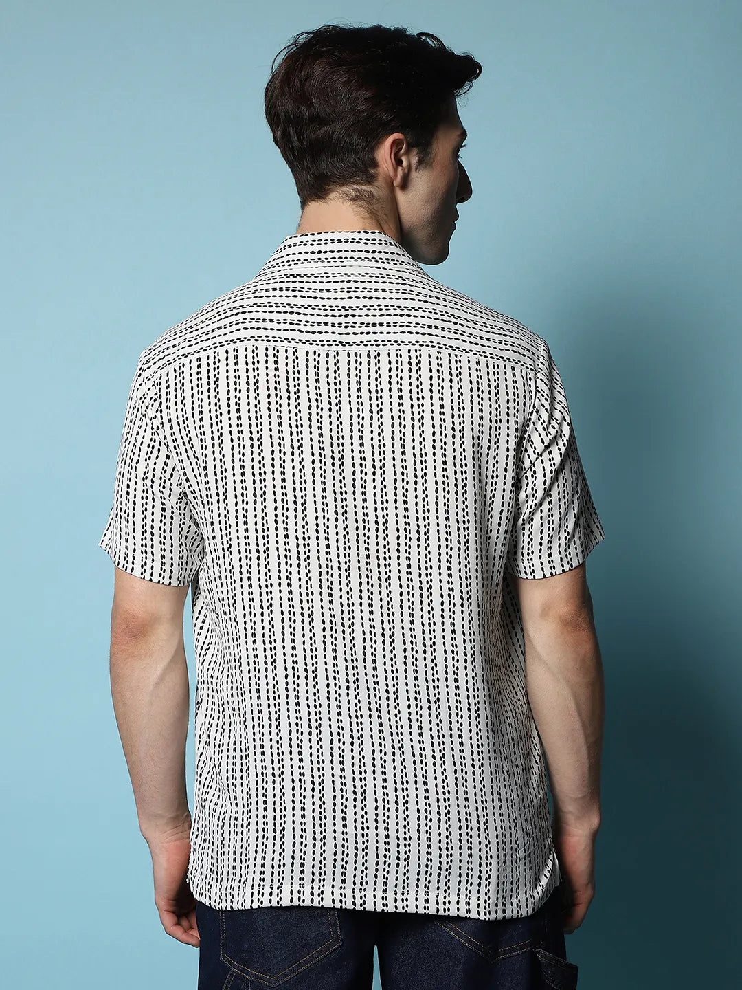 Campus Sutra Dot Lined Shirt