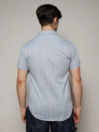 Campus Sutra Unbalanced Striped Shirt