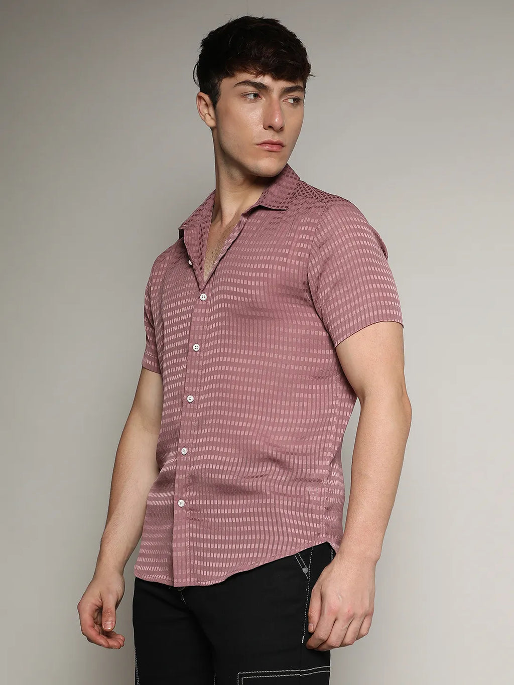 Campus Sutra Self-Design Block Shirt