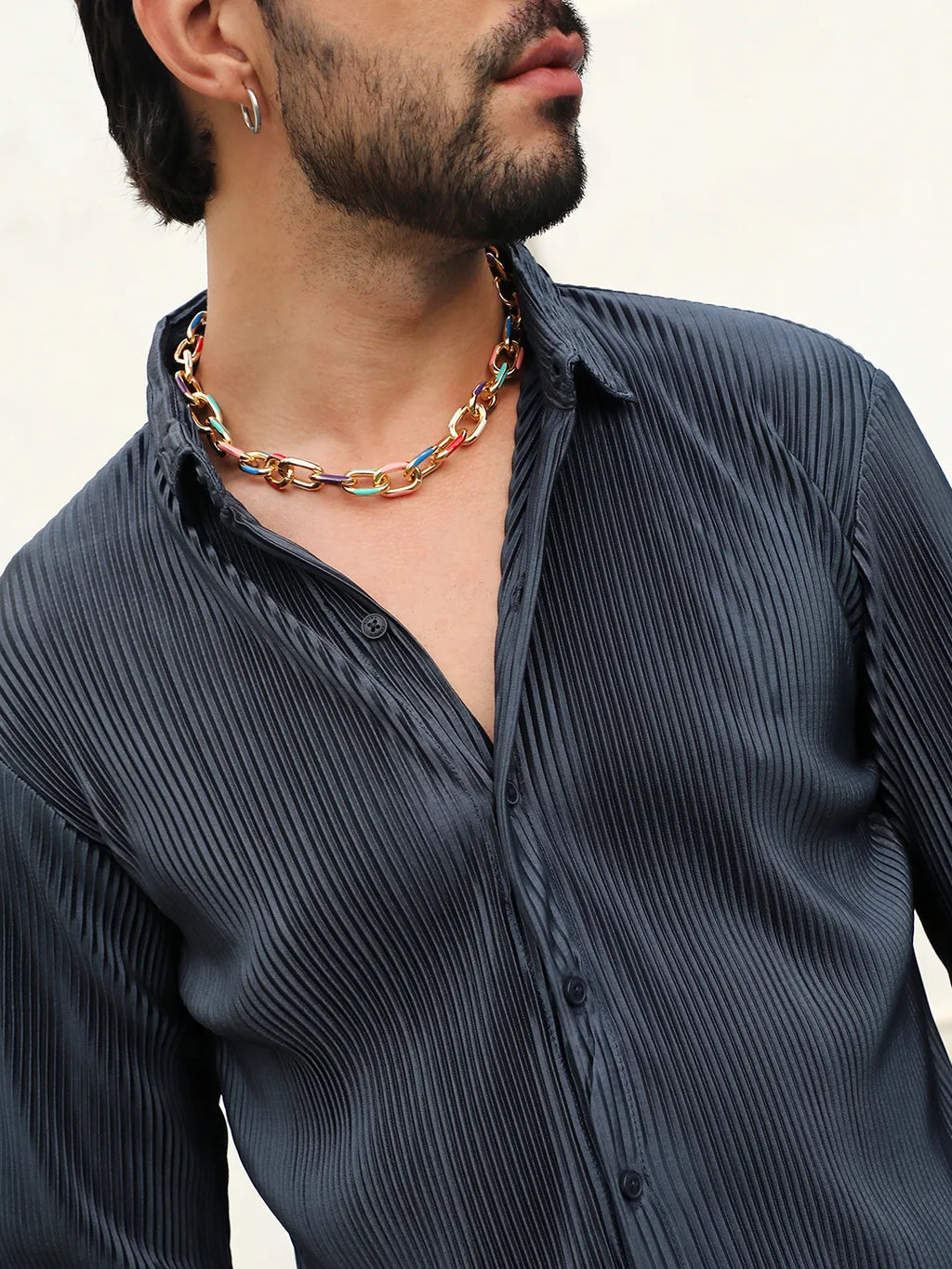 Campus Sutra Pleat-Creased Shirt