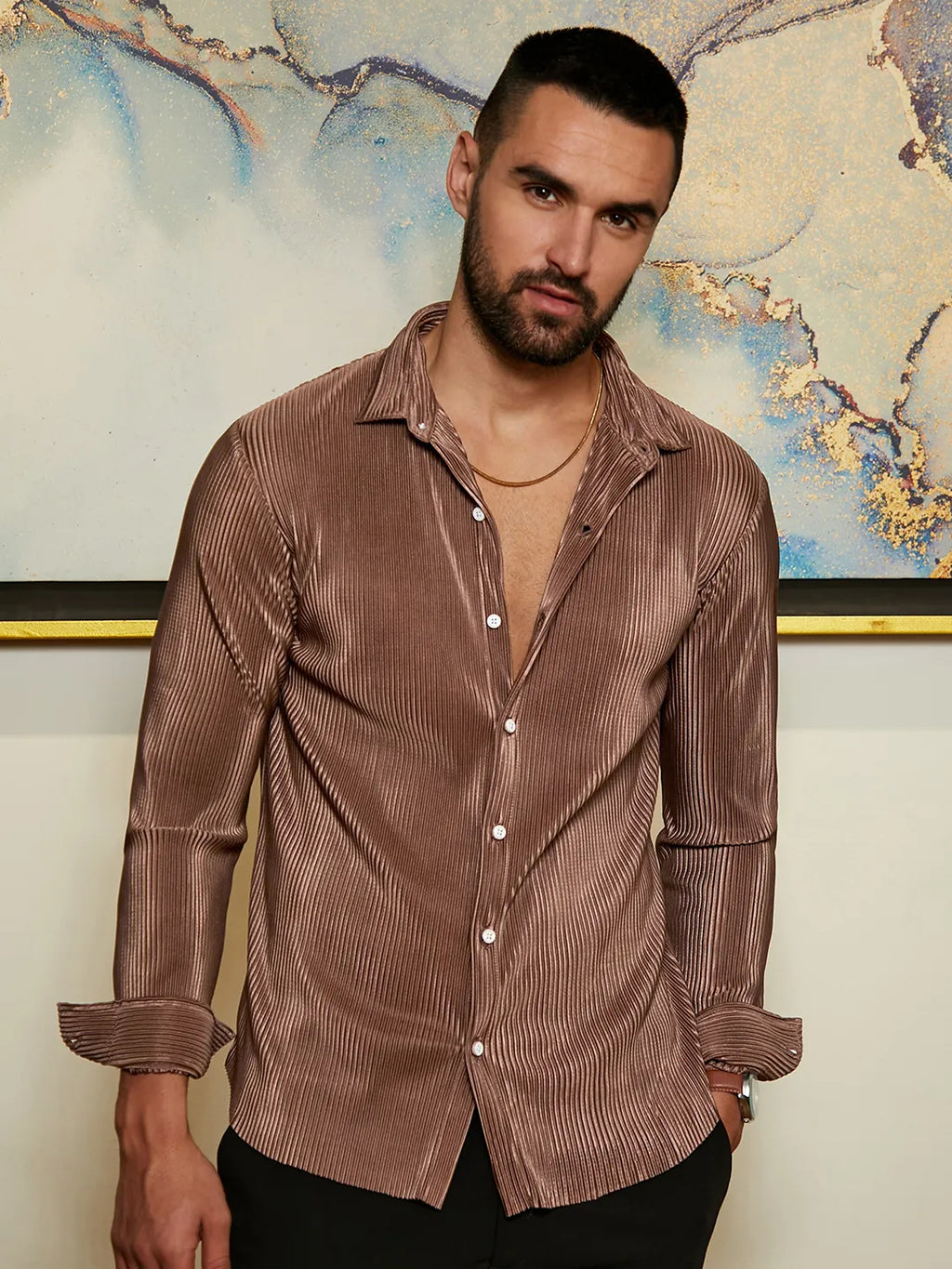 Campus Sutra Pleat-Creased Shirt