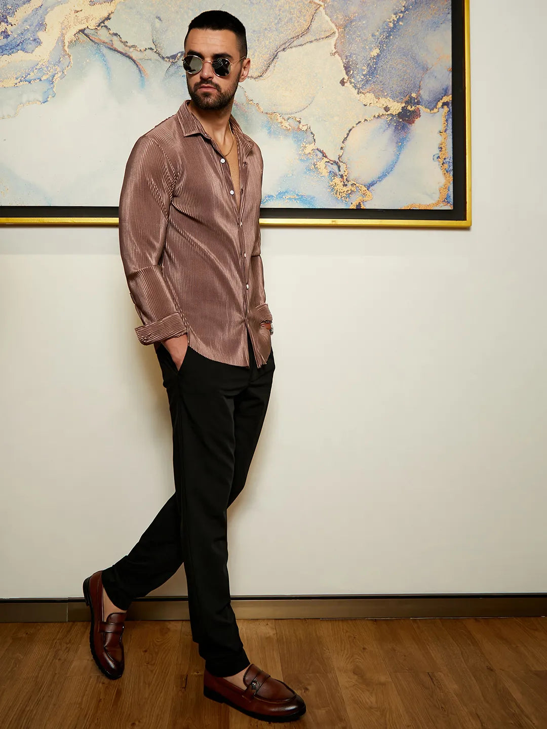 Campus Sutra Pleat-Creased Shirt