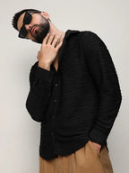 Campus Sutra Self-Design Wave Shirt