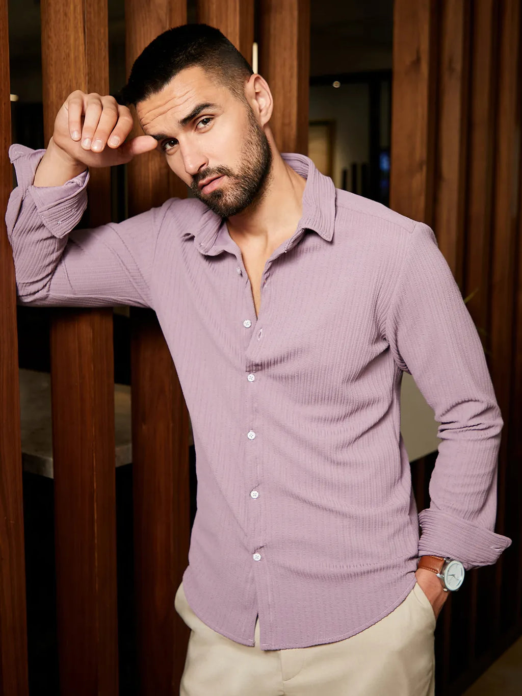 Campus Sutra Stripe-Creased Shirt